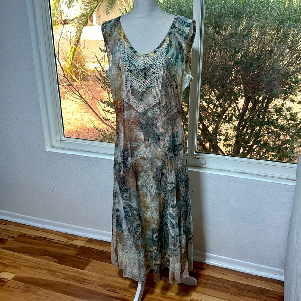 Reba Maxi Crochet Lace Multicolor Boho Dress Women’s